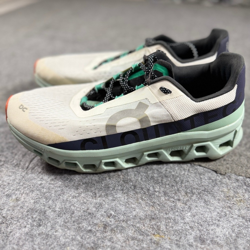 On Running Cloudmonster Mens 14 White Frost Surf Road Running Shoes 61.98243